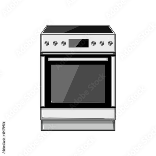 modern kitchen stove cartoon. house furniture, domestic apartment modern kitchen stove sign. isolated symbol vector illustration