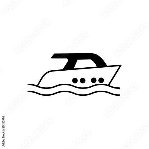 Boat Glyph Vector Icon that can easily edit or modify

