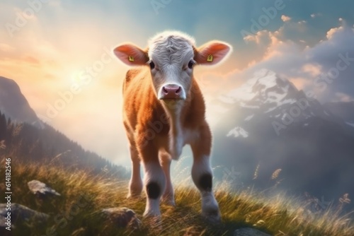 cow in the field, ai generative
