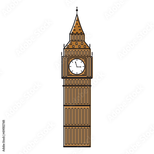 illustration of Big Ben Tower on plain background