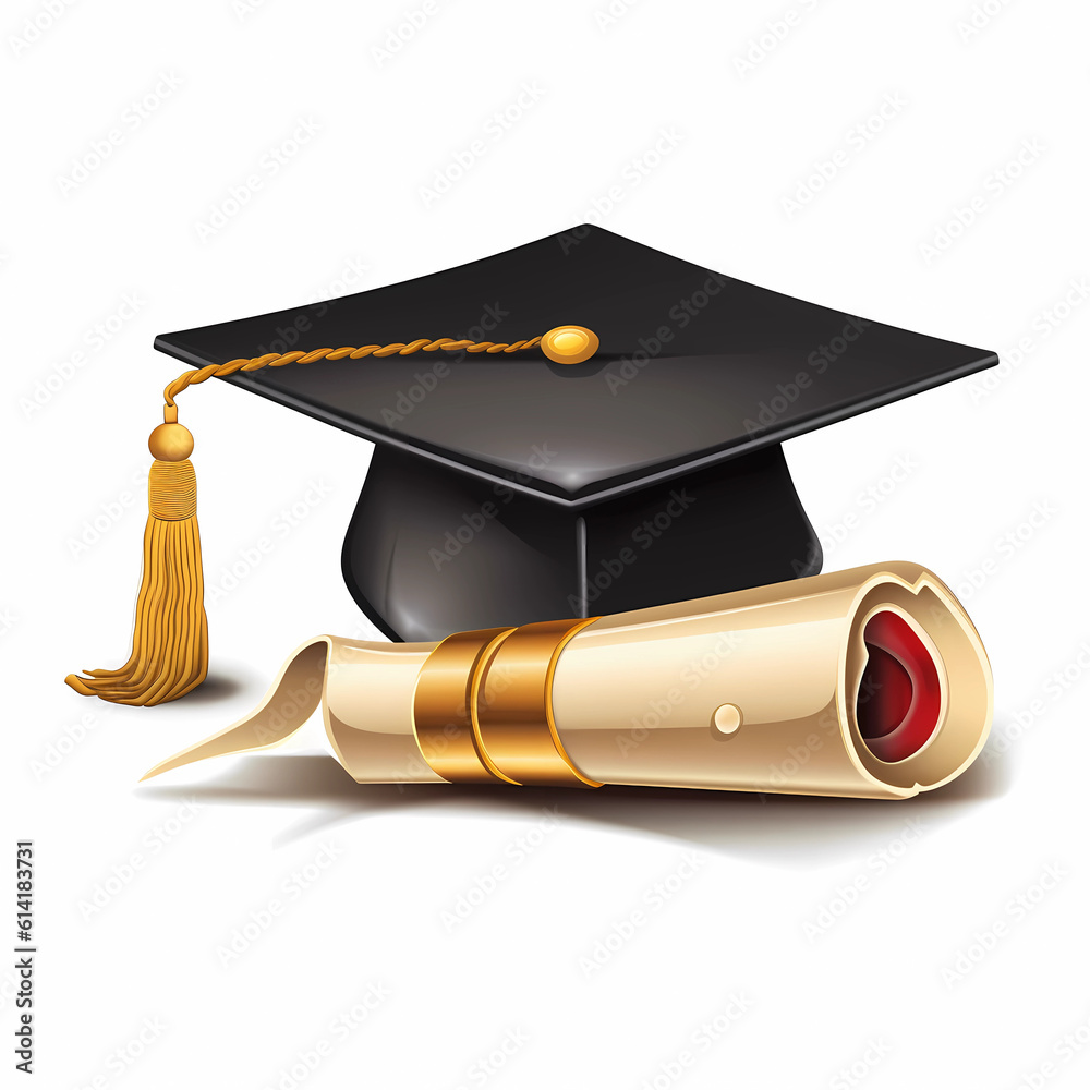 College degree clipart illustration, Generative AI Stock Illustration