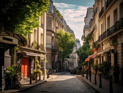 Colorful image of the streets of Paris in the summertime
