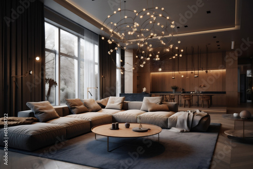 High quality design of the living room interior