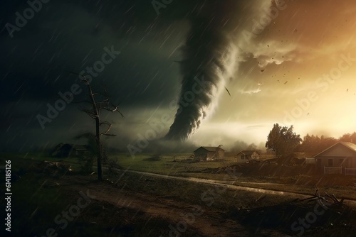 Severe Tornado. Natural disaster. Generative AI