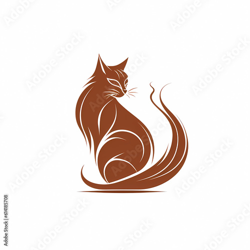 Wallpaper Mural Cat illustration logo idea, Generative AI Torontodigital.ca