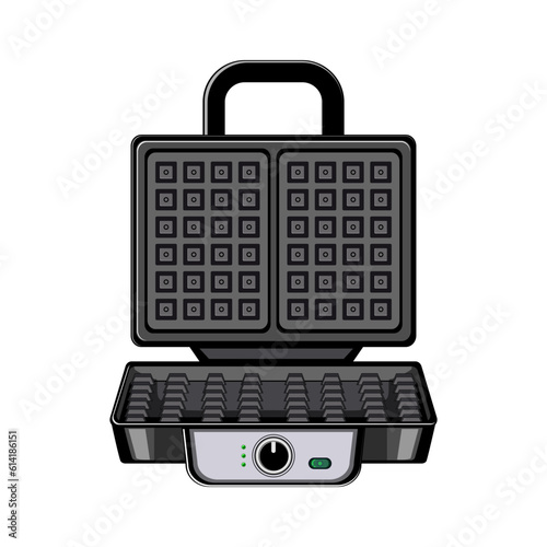 breakfast waffle iron cartoon. food machine, cooking kitchen breakfast waffle iron sign. isolated symbol vector illustration photo