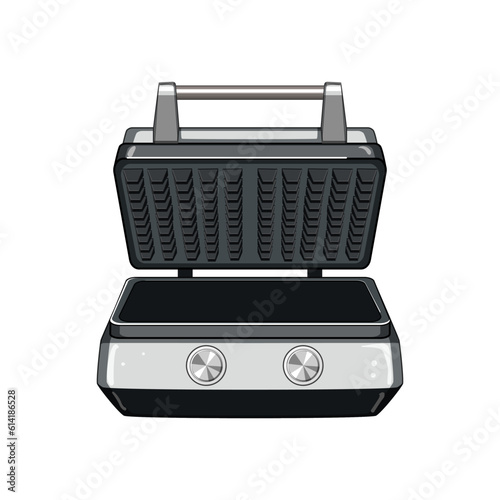 cooking waffle iron cartoon. kitchen dessert, belgian sweet cooking waffle iron sign. isolated symbol vector illustration