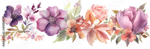 a watercolor flower set with different colors © Kien