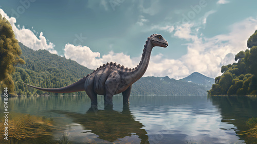 Dinosaur illustration  Generative AI