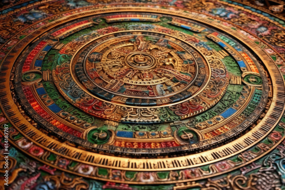 Colorful Buddhist mandala. Beautiful, intricate, ornate design. Asian design. 32