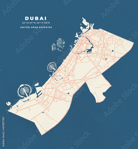 Dubai map vector poster flyer