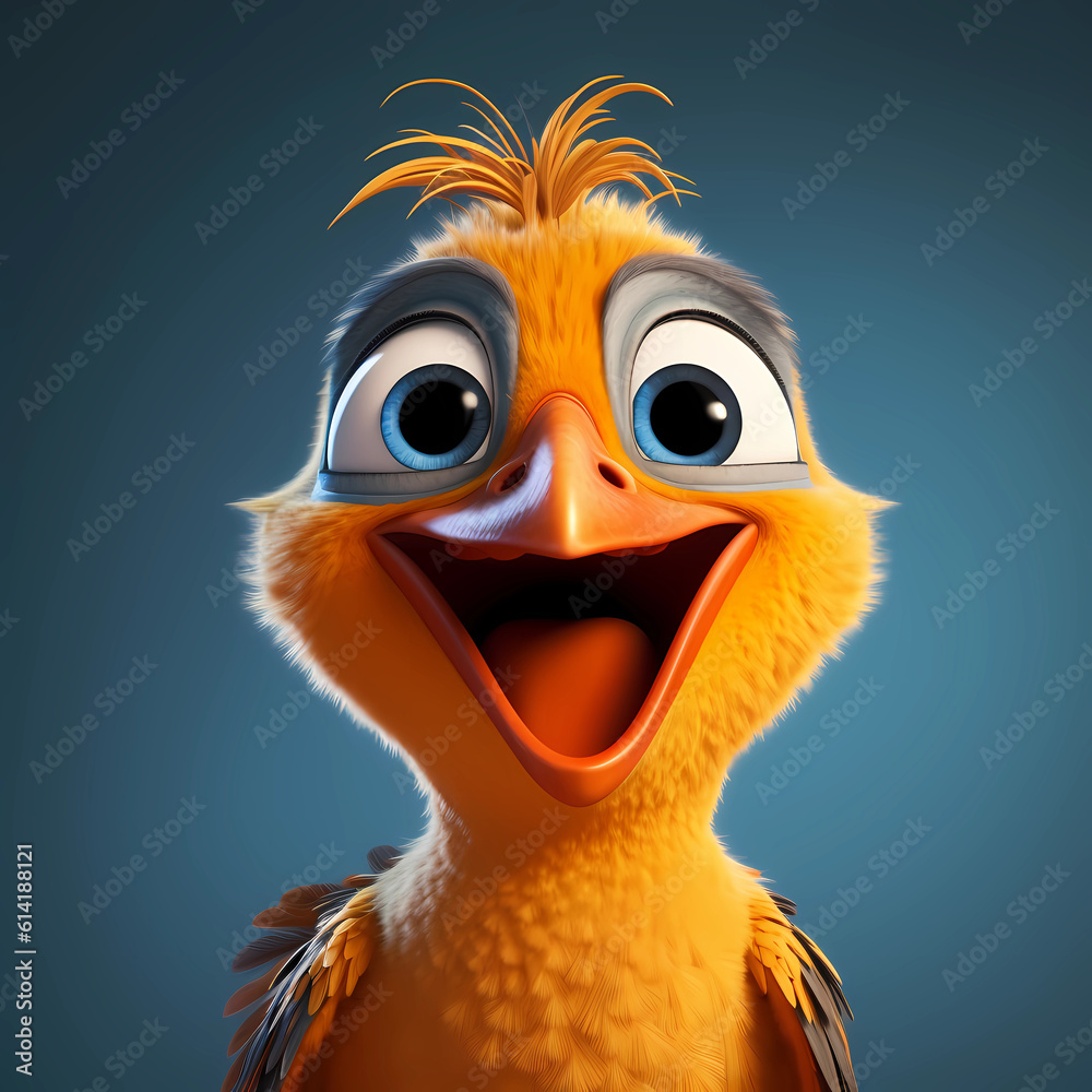 Obraz premium Bird cartoon, Generative AI