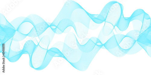 Abstract blue blend wave lines on transparent background. Modern blue flowing wave lines and glowing moving lines. Abstract frequency sound wave lines and technology curve lines background. 