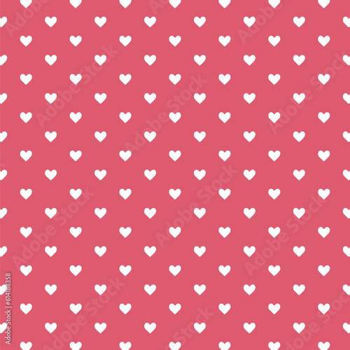 Heart Seamless Pattern Red Background Vector Illustration
