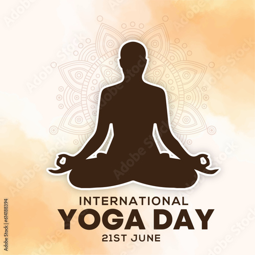 international yoga day poster with mandala design