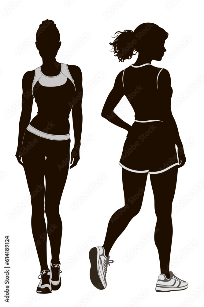silhouette of an athletic woman. Athletic Sexy Body Shapes