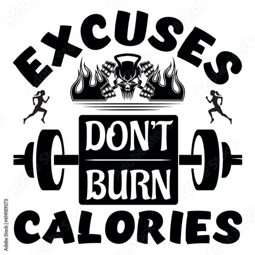 Fitness T-Shirt Design, GYM, Exercise, Sports, Typography Lettering, Motivational Quotes, Vector Art, Illustration And Many More.