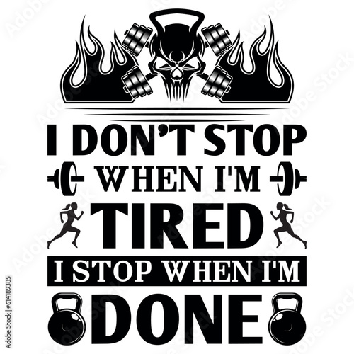 Fitness T-Shirt Design  GYM  Exercise  Sports  Typography Lettering  Motivational Quotes  Vector Art  Illustration And Many More.