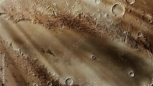 Orcus Patera Mysterious Elongated Crater on the Surface of the Planet Mars. Elements of this Video furnished by NASA. 4K. photo