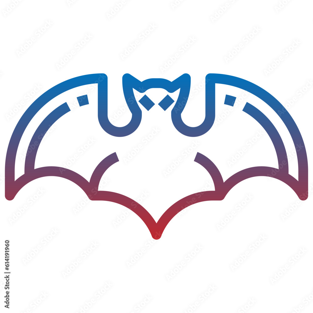 bat line icon,linear,outline,graphic,illustration