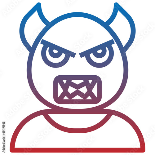 devil line icon,linear,outline,graphic,illustration