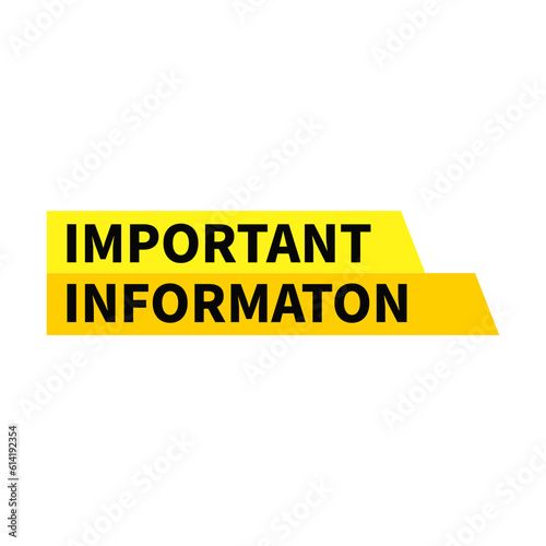 Important Information In Yellow Color Rectangle Shape For Announcement  © At My Hat