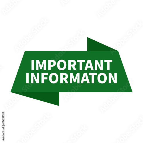 Important Information In Green Color Rectangle Red Shape For Announcement
