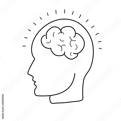 human head with brain