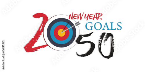 2050 New Year business goals. Cover of business diary for wishes.Vector illustration modern layout template
