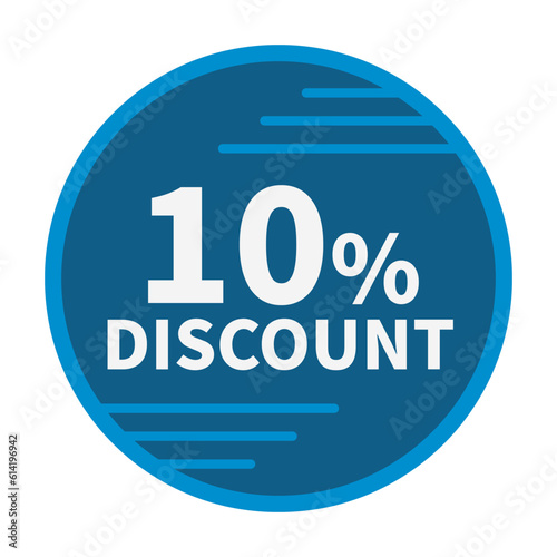 10 Discount In Blue Color Circle Shape For Advertisement Sale
