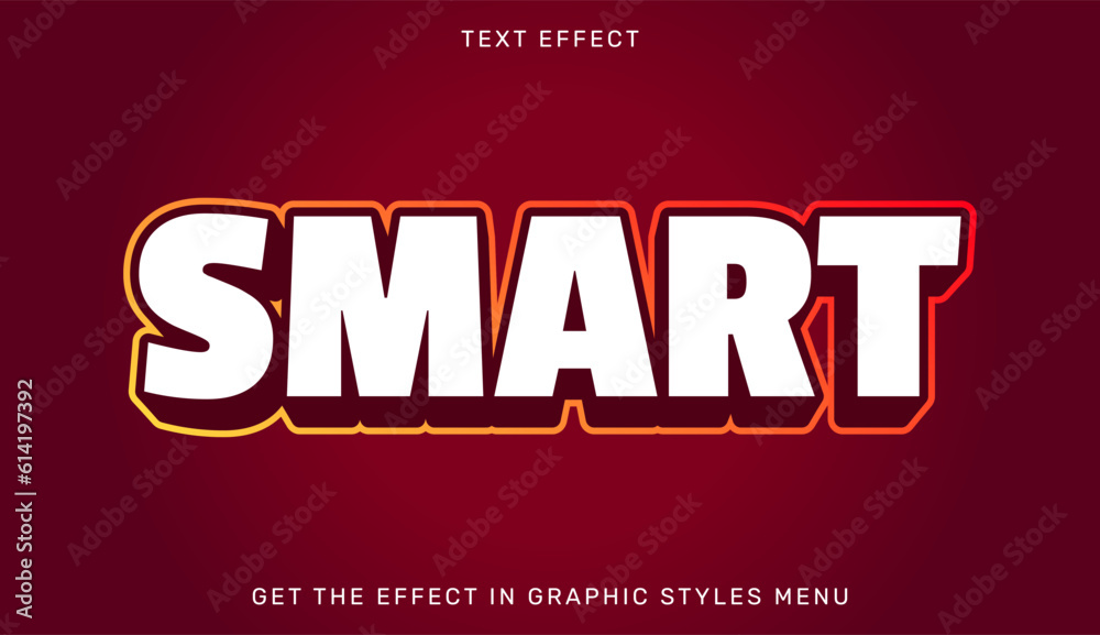 Smart editable text effect in 3d style. Text emblem for brand or business logo