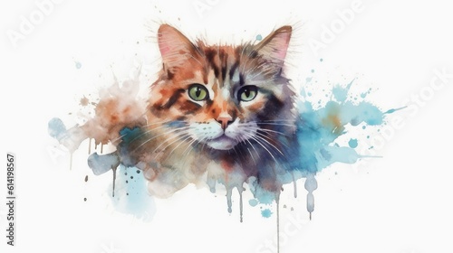 Cat water color by Generative AI