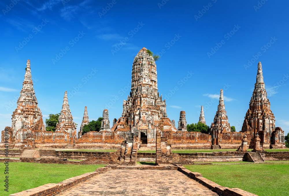 Pagoda at Wat Chaiwatthanaram temple is one of the famous temple in Ayutthaya, Thailand. Pagoda at Wat Chaiwatthanaram temple is one of the famous temple in Ayutthaya, Thailand.