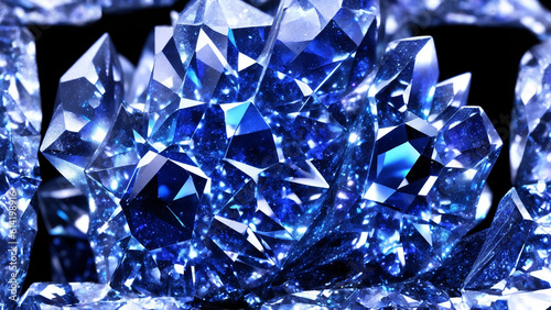 Sparkling blue crystal diamond gemstone background, luxury mystery, top quality goods
