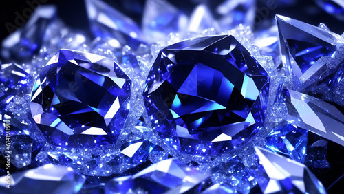 Sparkling blue crystal diamond gemstone background  luxury mystery  top quality goods