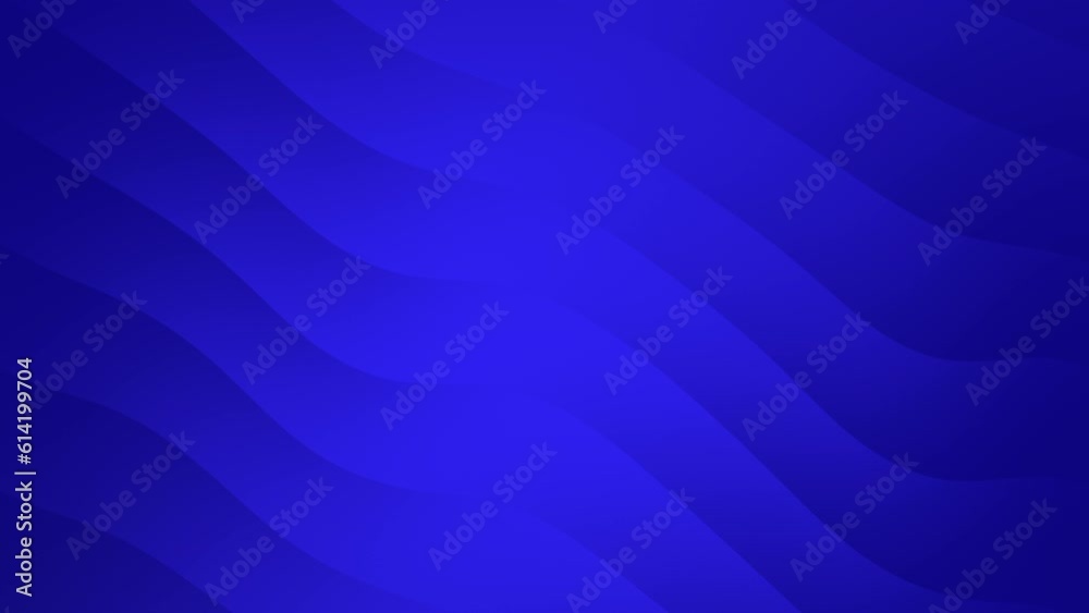 Animated background with linear waves with shades of blue color and a ...
