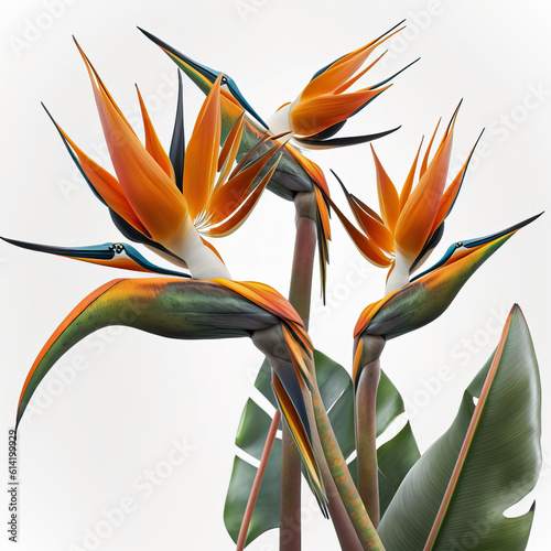 lots of birds of paradise flower white background,bird of paradise,bird of paradise flower,composition with flowers