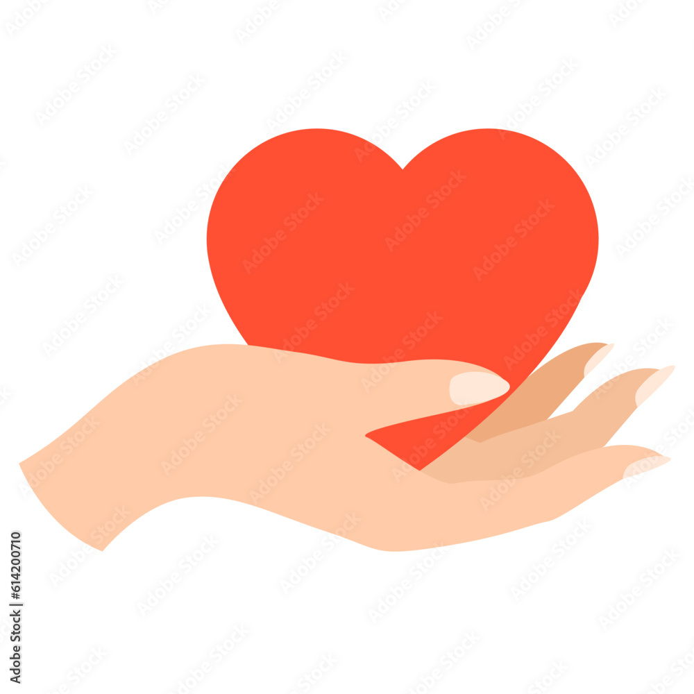 Heart in hand illustration Heart in hand illustration