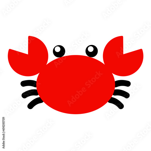 Cute crab flat vector illustration