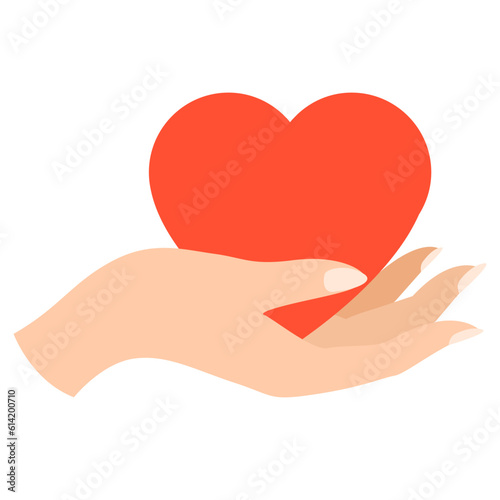 Heart in hand illustration