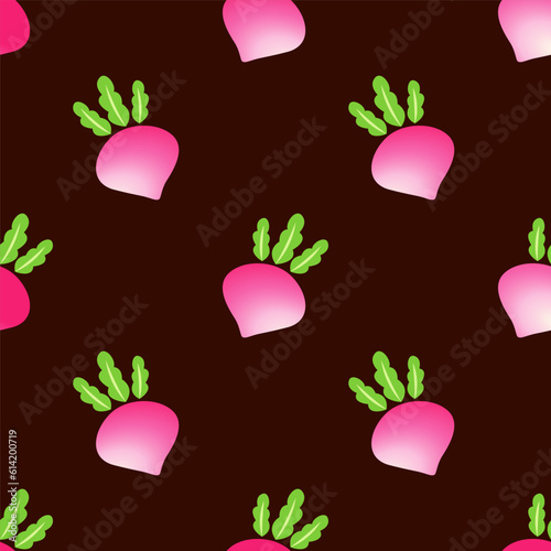 Red Radish seamless vector pattern