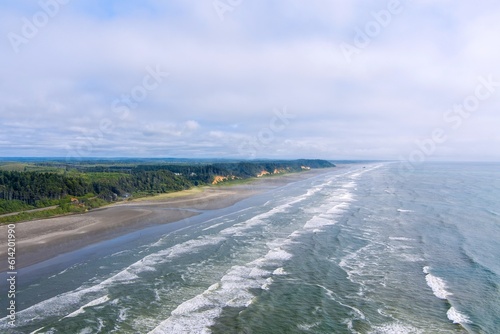 Aerial view of Pacific Beach at Seabrook, Washington in June  photo