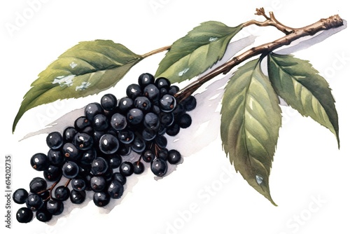 Elderberry Illustration. Fruit illustration. Generative AI 