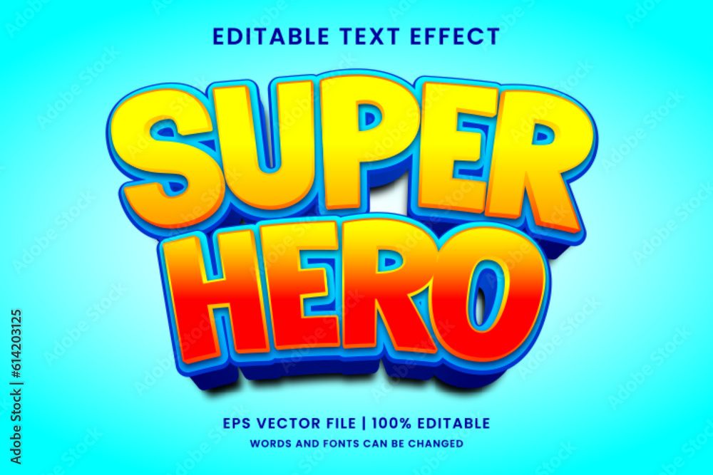 Super hero 3d editable text effect