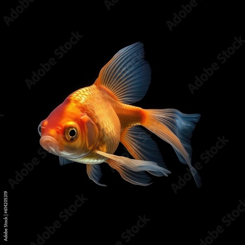 goldfish on black background Generative Ai