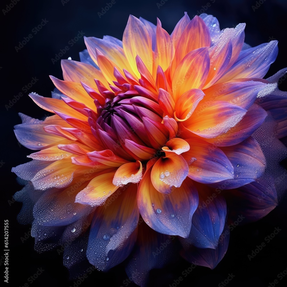 Fototapeta premium Close-up of beautiful flower petals. Generative AI.