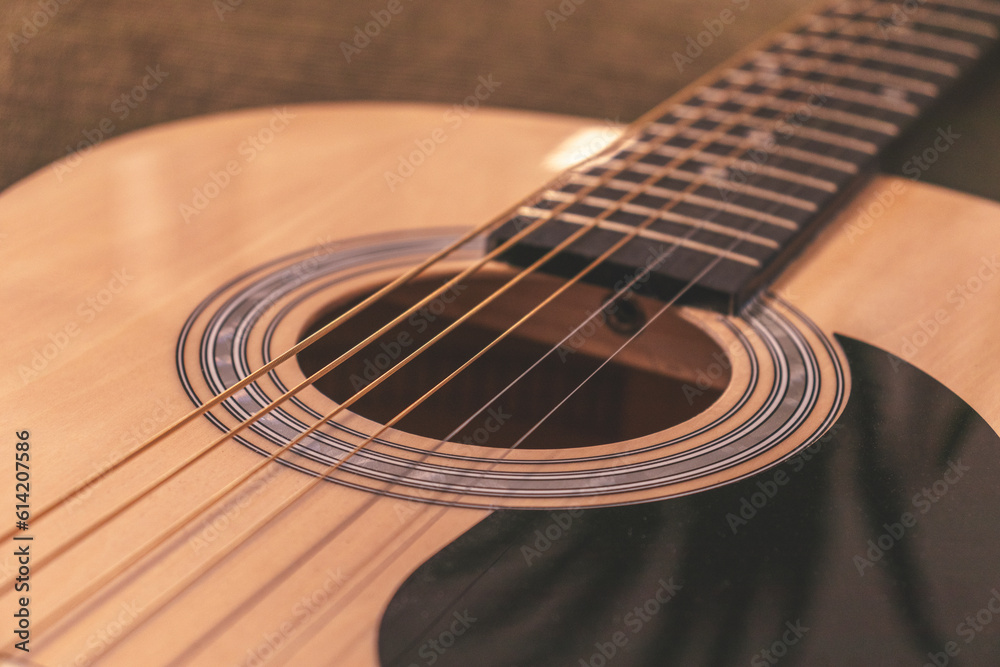 Close-up of a classic guitar. Copy space. Close-up of a classic guitar. Copy space.