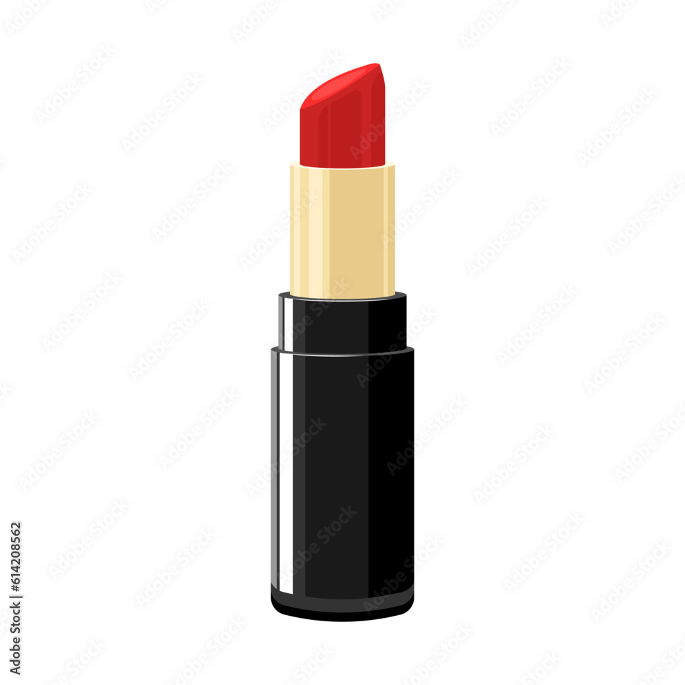 Red lipstick on isolated background, Vector illustration. Red lipstick on isolated background, Vector illustration.