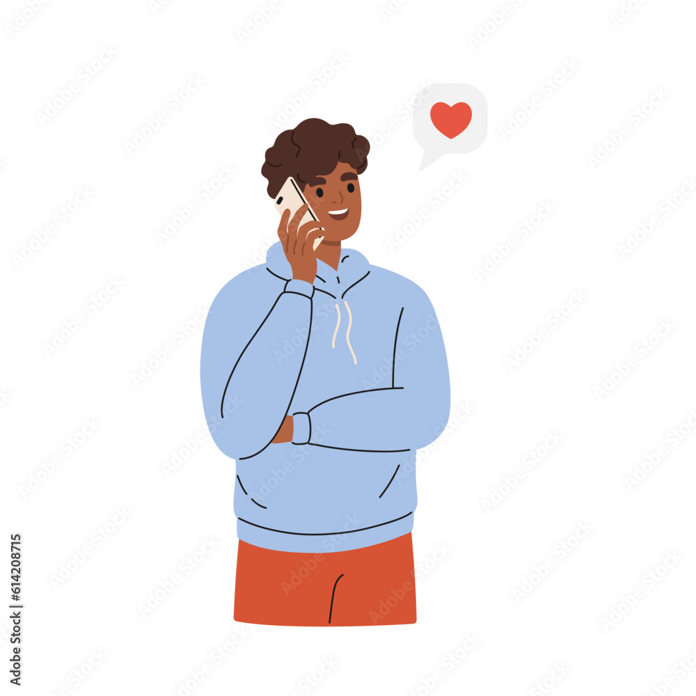 Guy talking with lover using mobile phone. Man chatting on cellphone with partner. Guy talking with lover using mobile phone. Man chatting on cellphone with partner.