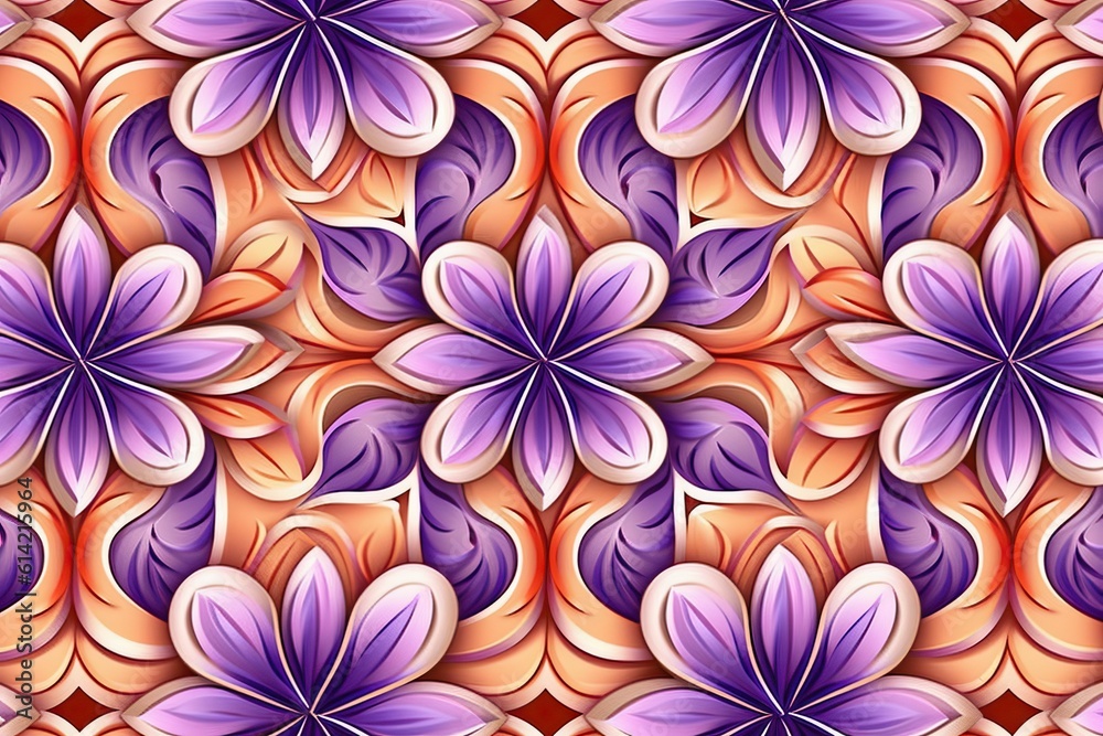 Flora, Abstract flower art pattern background (Ai generated)